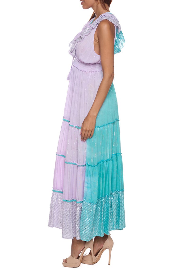 Colorblock Tiered Sundress, Alternate, color, PURPLE