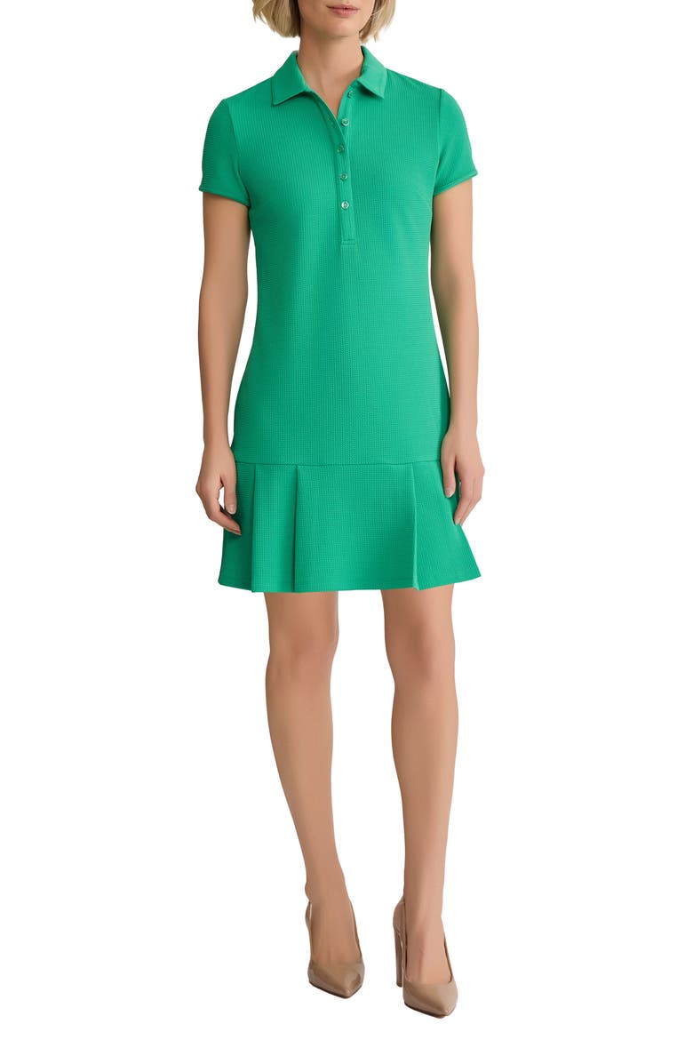 Karolina Pleated Polo Dress, Main, color, KELLY