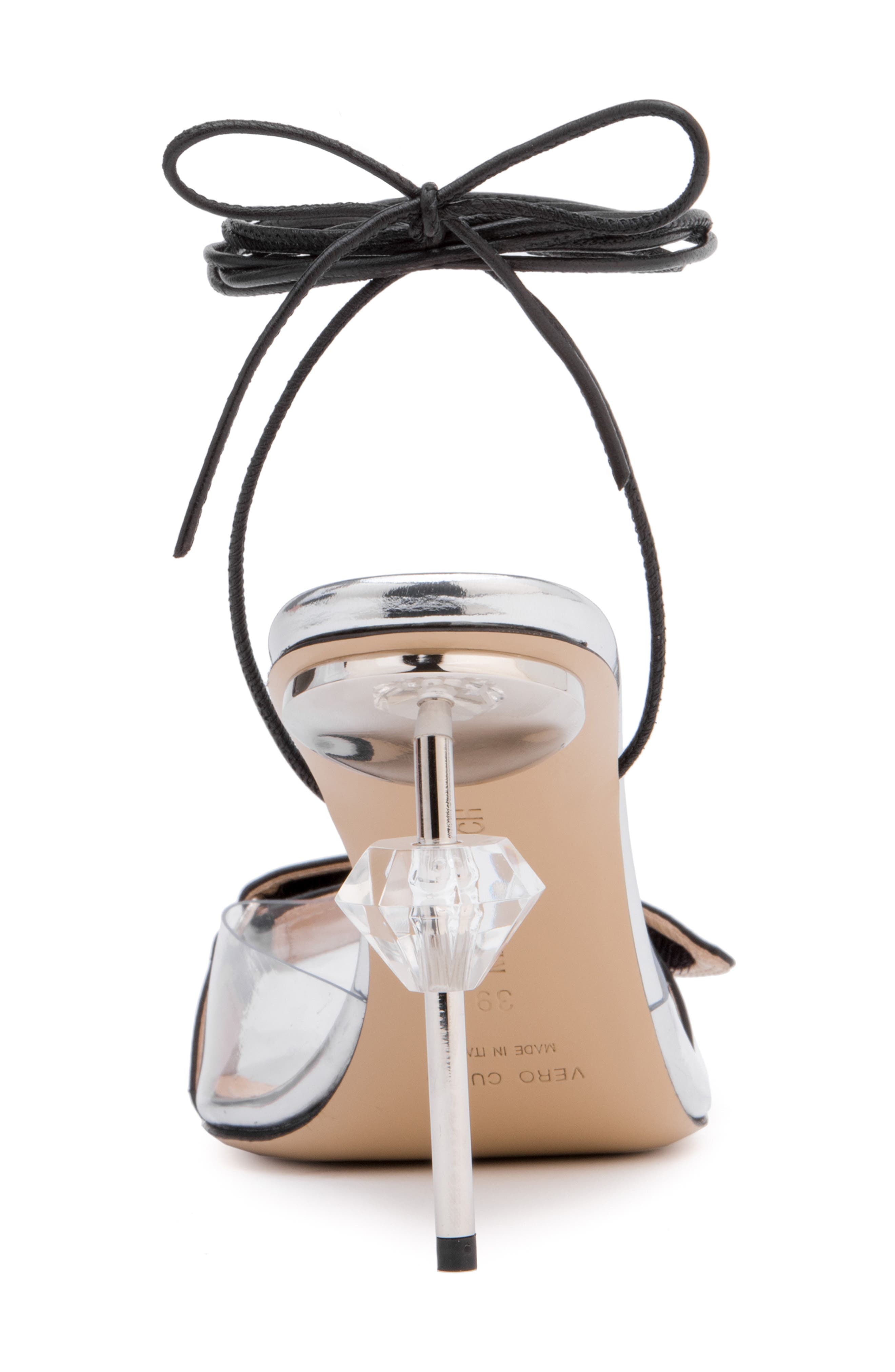 Mach & Mach Kelly Logo Strap Clear Pointed Toe Pump, Alternate, color, 