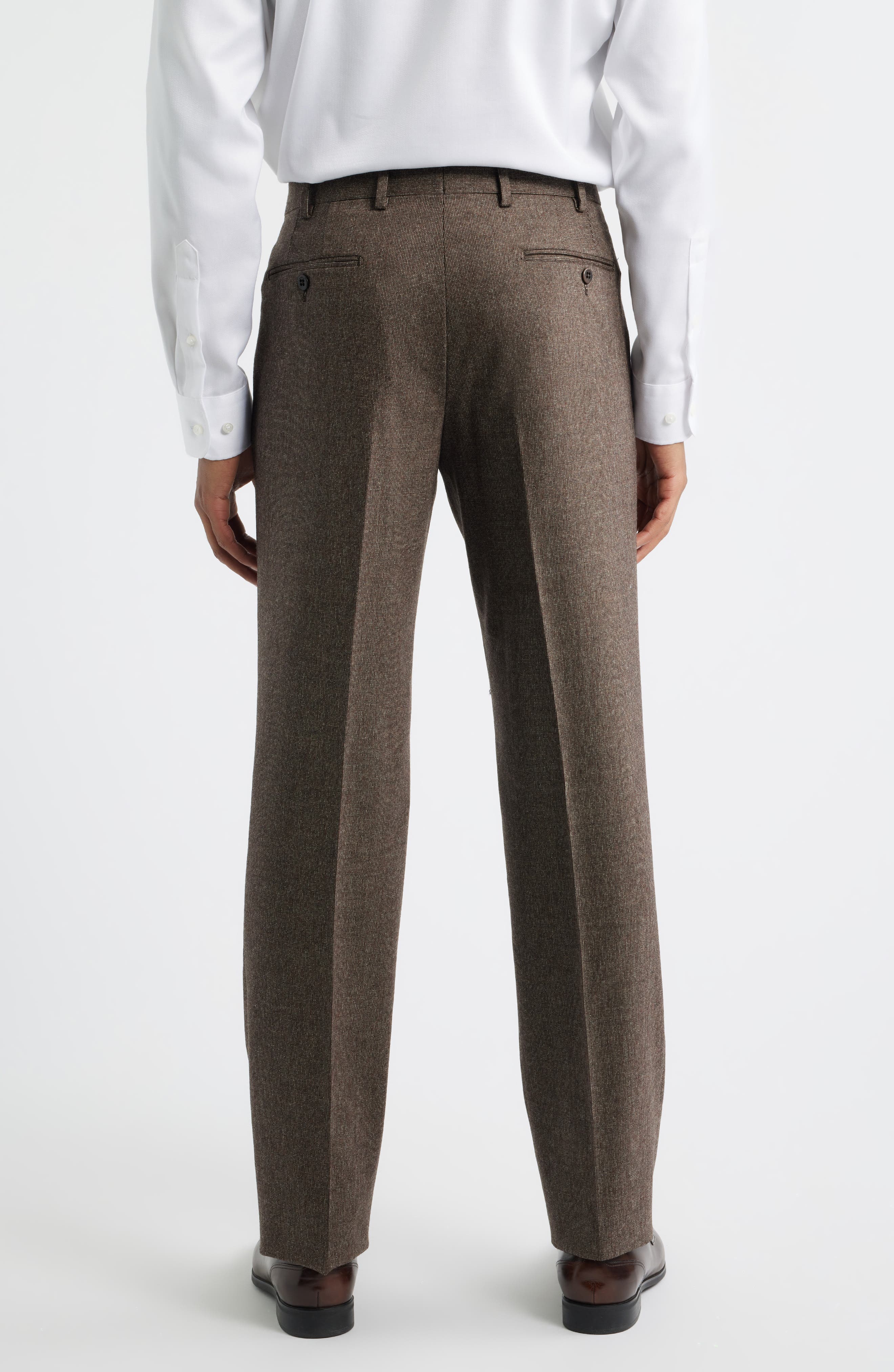 Devon Flat Front Stretch Wool & Cashmere Dress Pants - image 2