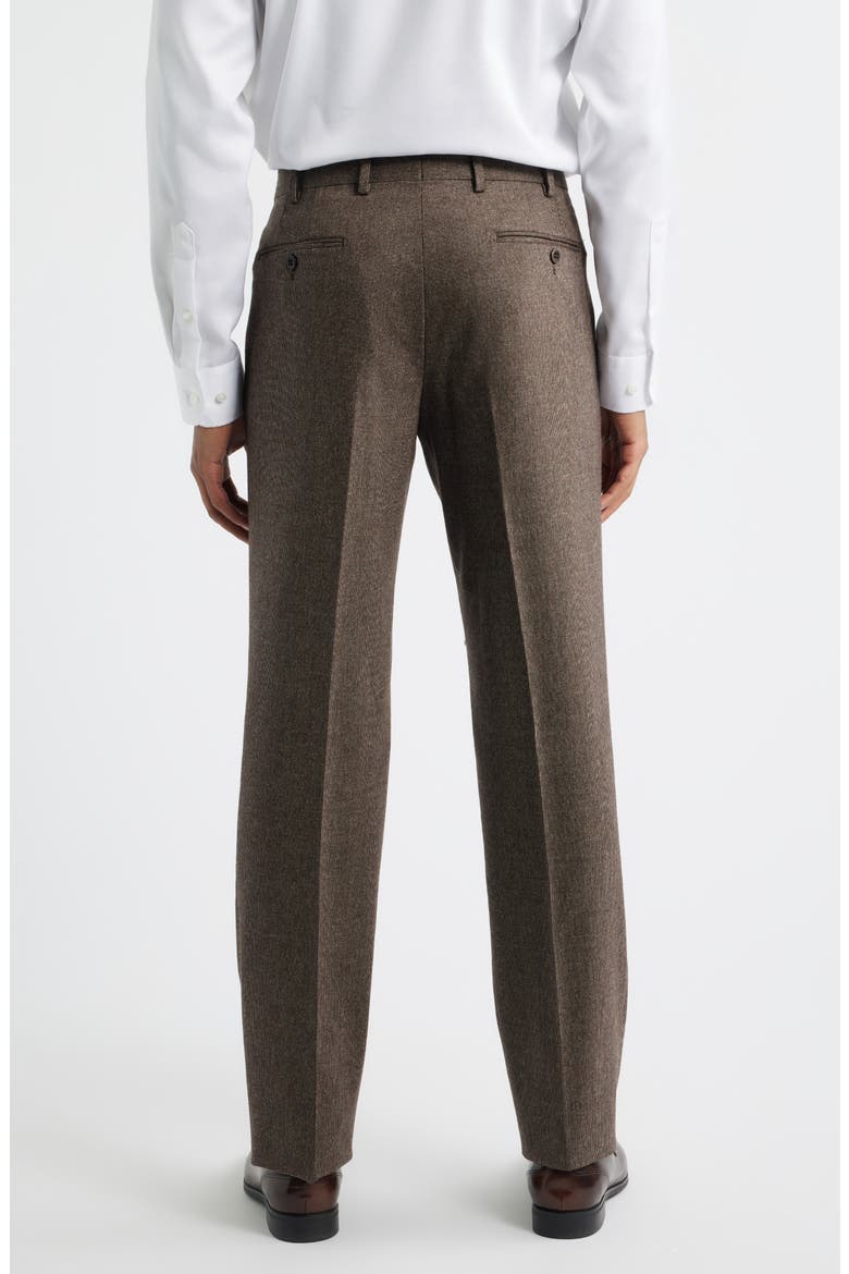 Devon Flat Front Stretch Wool & Cashmere Dress Pants, Alternate, color, BROWN
