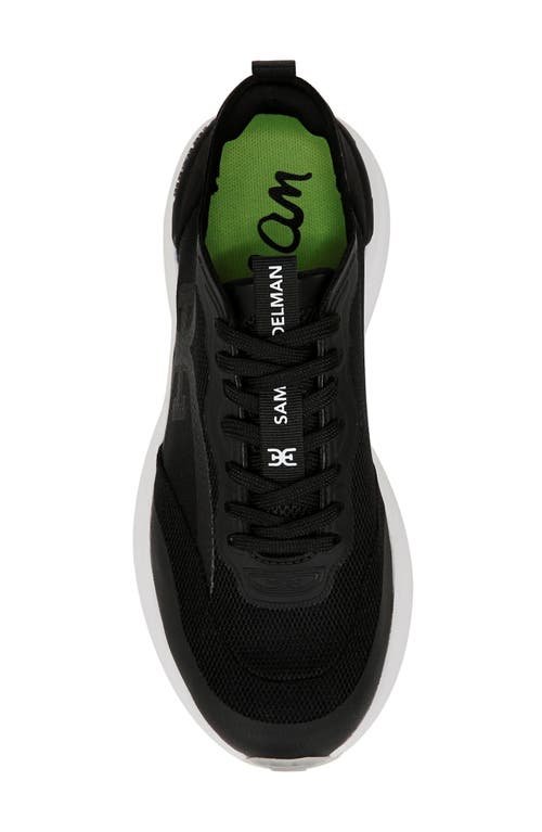 Sam Edelman Sarita Lace Up Performance Sneaker Black Mesh In Black