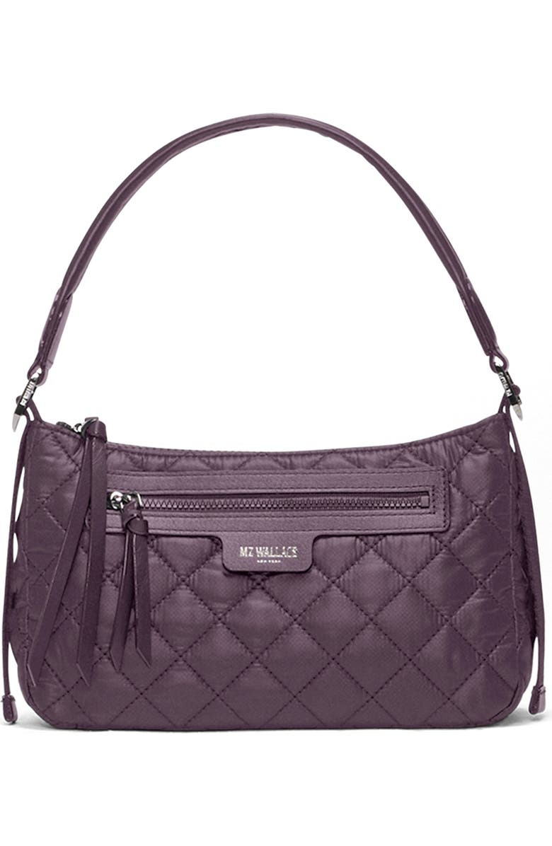MZ Wallace Small Park Quilted Nylon Shoulder Bag, Main, color, Raisin