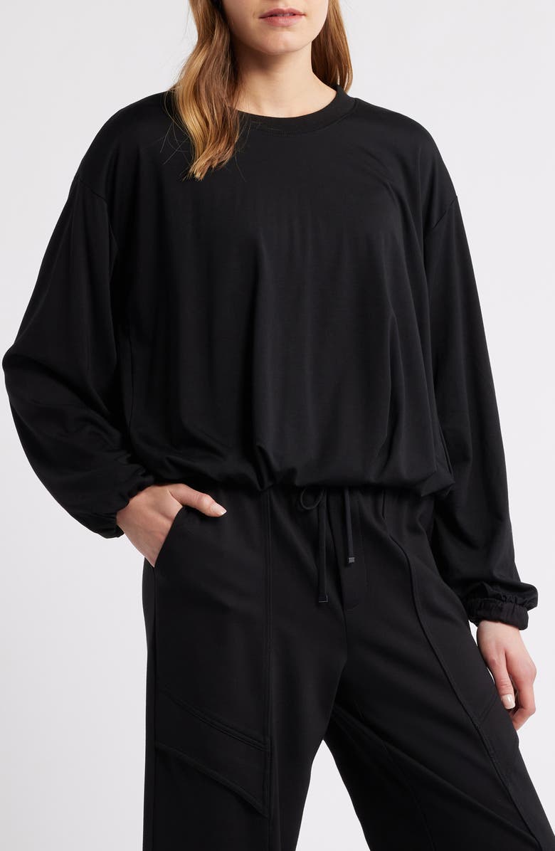 Wit & Wisdom Blouson Knit Top, Main, color, Black