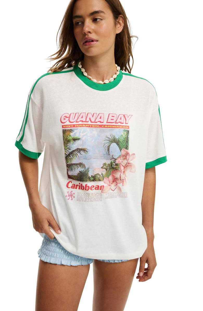 Cotton On Women's The Vacay Tee, Alternate, color, Guana Bay Vintage White