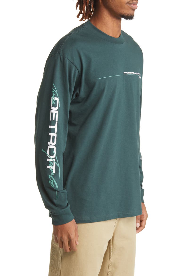 Detroit Turbo Long Sleeve Organic Cotton Graphic Tee, Alternate, color, JUNIPER