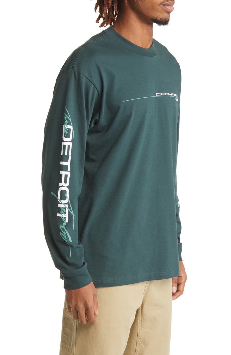Carhartt Work In Progress Detroit Turbo Long Sleeve Organic Cotton Graphic Tee, Alternate, color,
