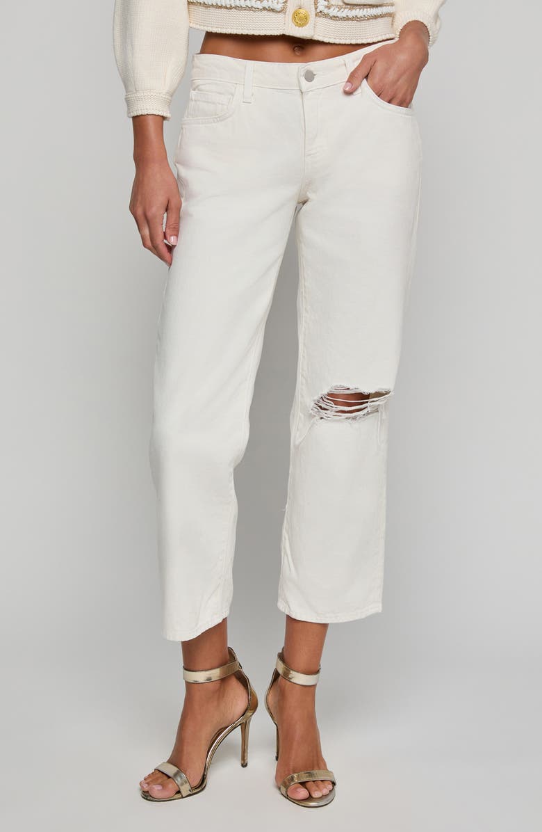 L'AGENCE Blaine Low Rise Crop Stovepipe Jeans, Main, color, Light Ecru Dest