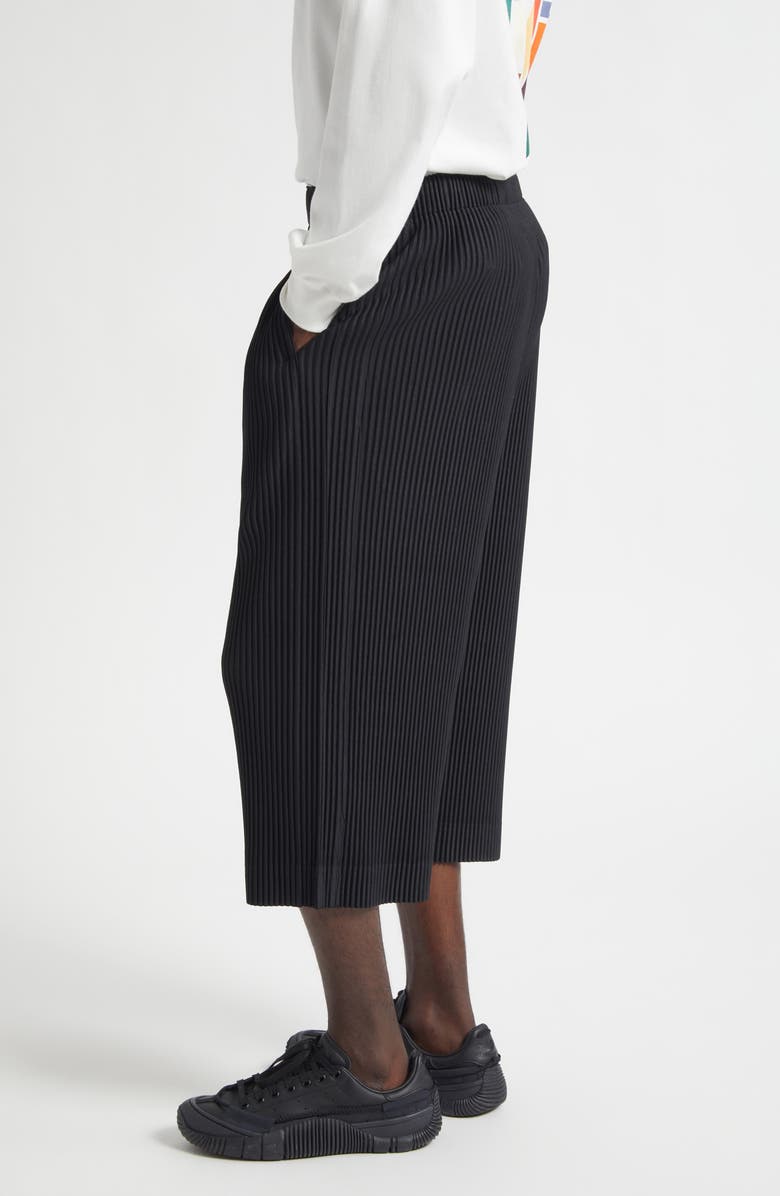 Homme Plissé Issey Miyake Monthly Colors May Pleated Crop Pants, Alternate, color, Black