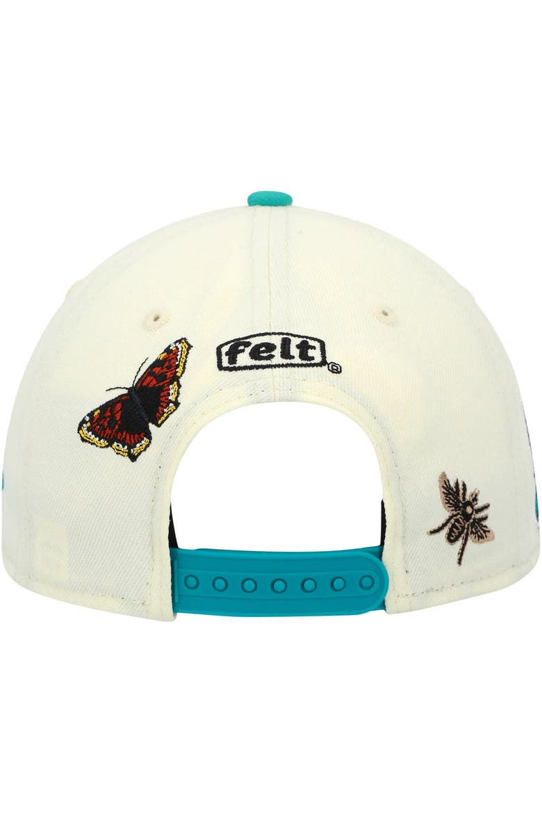 Men's New Era x Felt Cream Florida Marlins Low Profile 9FIFTY Snapback Hat, Alternate, color, Cream
