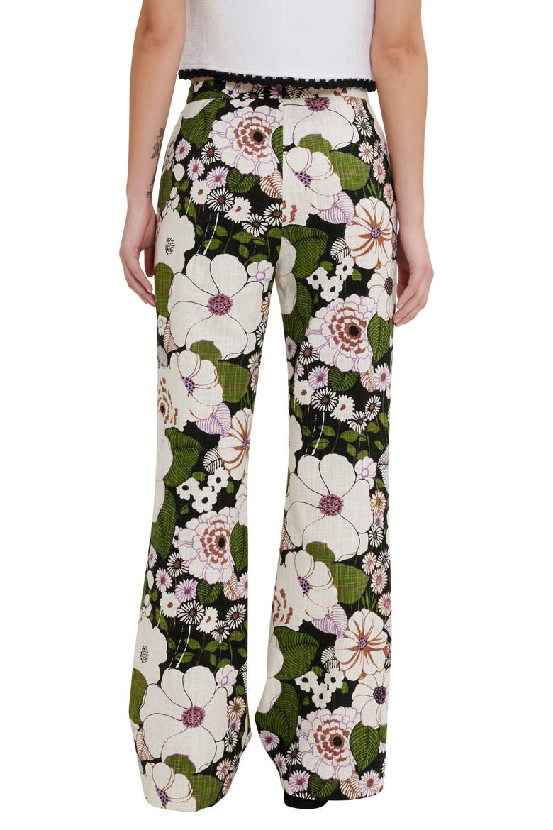 Piflower Wide Leg Pants, Alternate, color, FLEUR 70S NOIR
