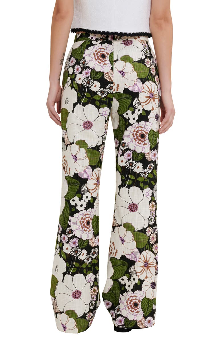 maje Piflower Wide Leg Pants, Alternate, color,
