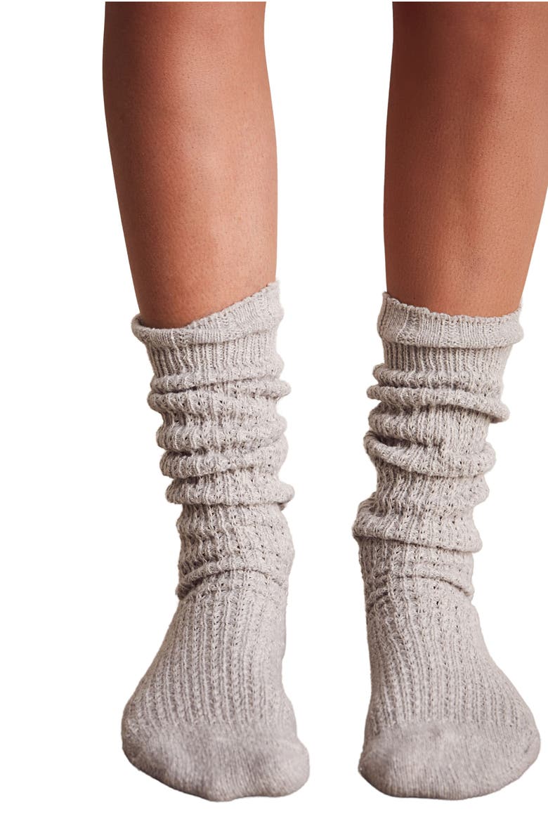 Free People Staple Slouch Socks, Main, color, Marled Grey