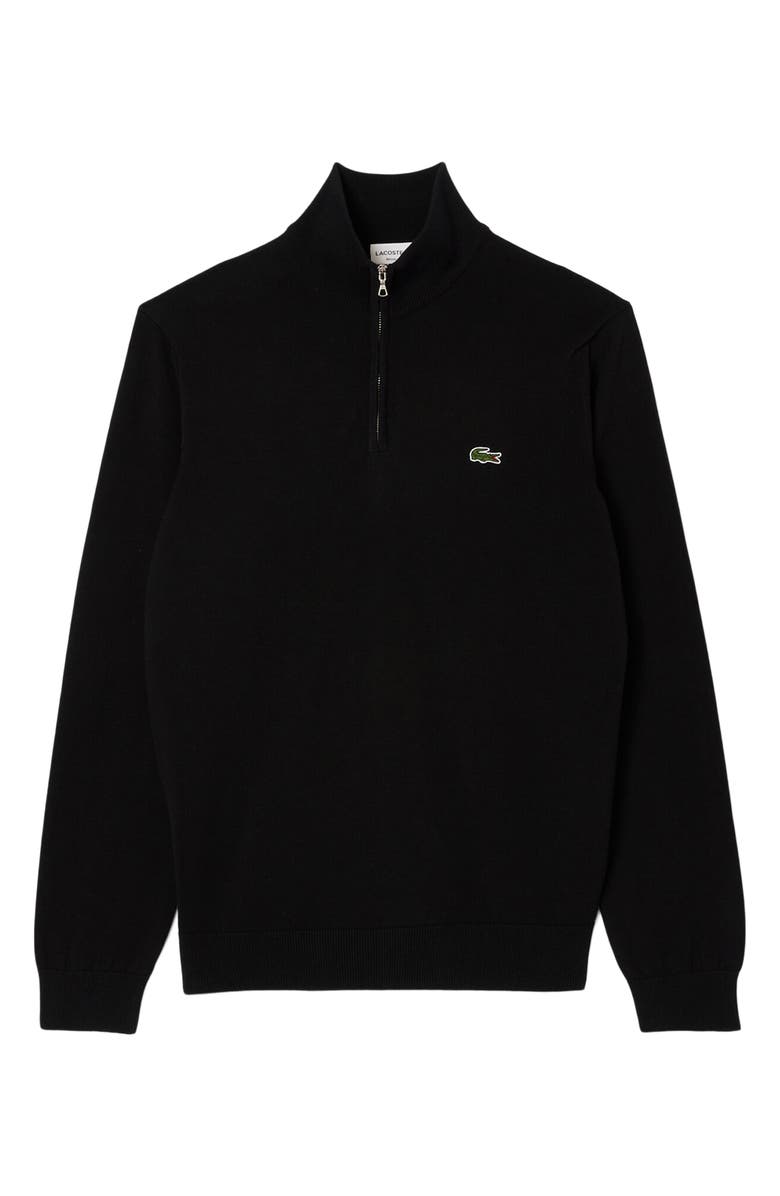 Lacoste Regular Fit Quarter Zip Sweater, Alternate, color, Noir