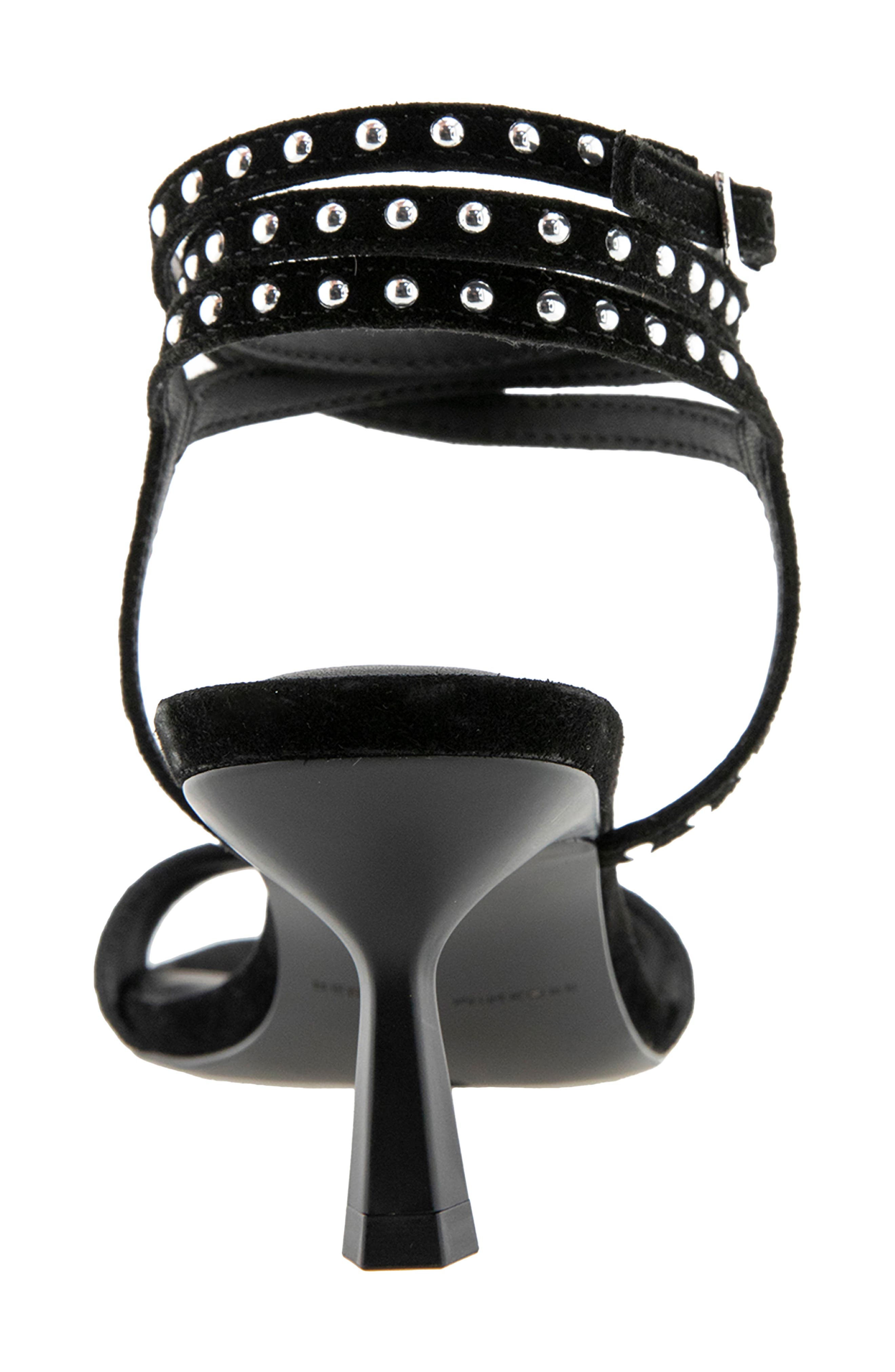 Camila Leather Ankle Strap Sandal, Alternate, color, BLACK