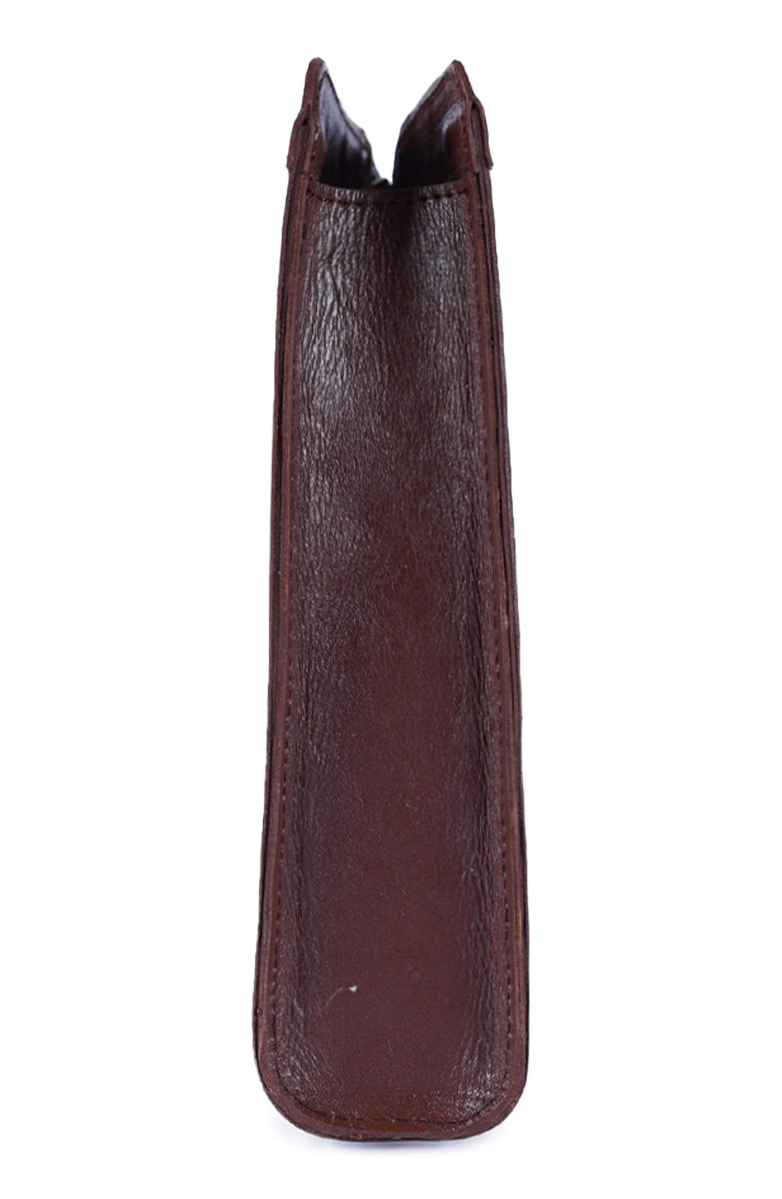 Jelavu Delmar Rattan & Leather Frame Clutch, Alternate, color, Chocolate