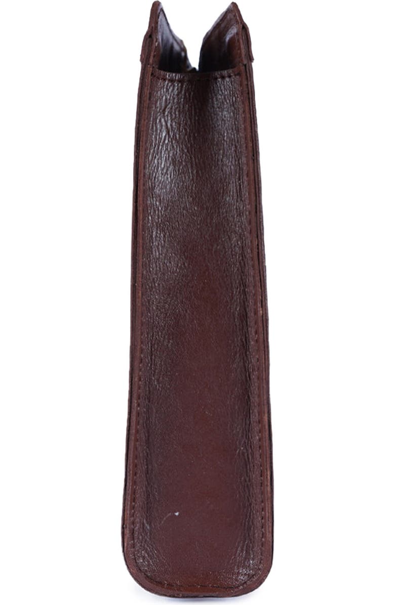 Jelavu Delmar Rattan & Leather Frame Clutch, Alternate, color, Chocolate