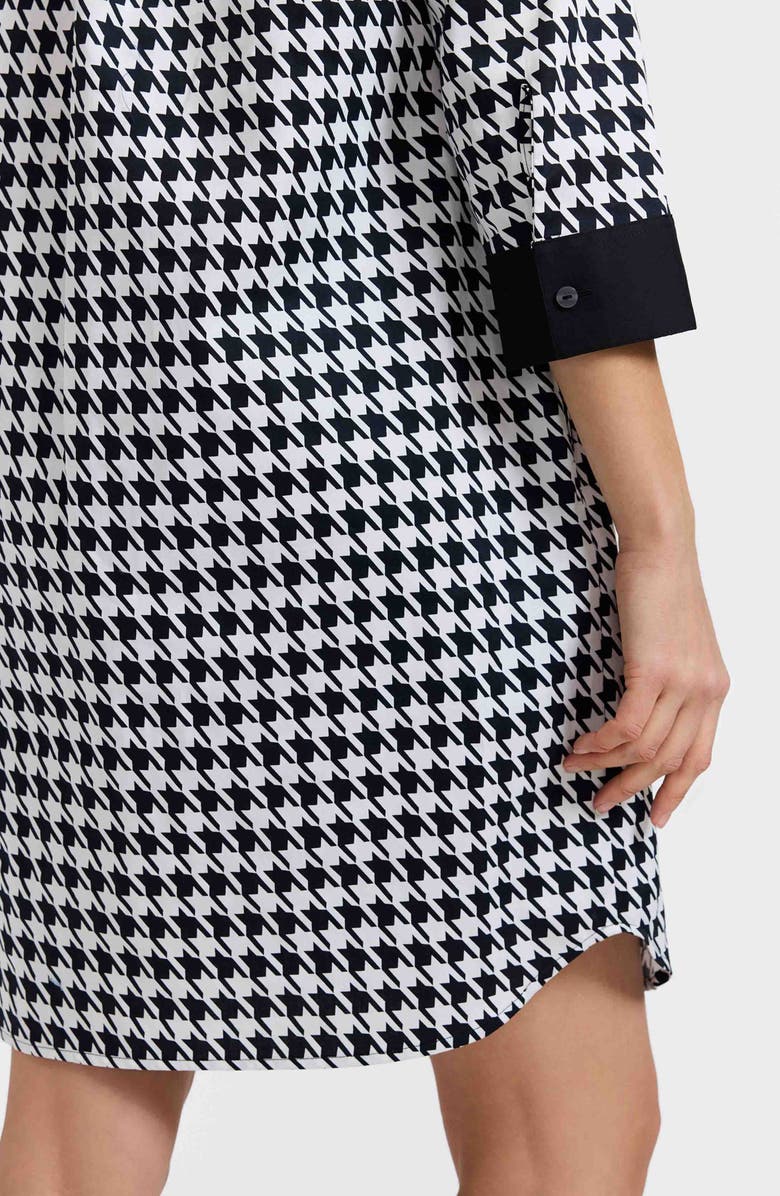 Foxcroft Sloane Houndstooth Shirtdress, Alternate, color, Black/ White