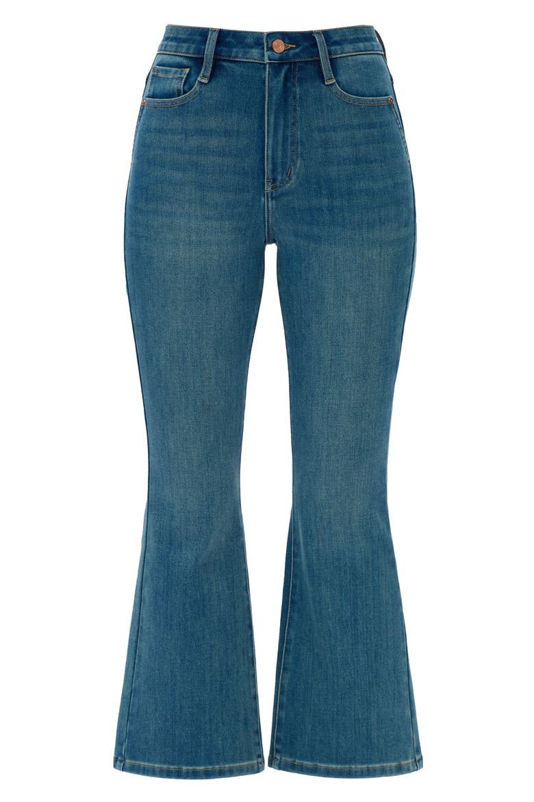 High Waist Ankle Flare Jeans, Alternate, color, MEDIUM BLUE