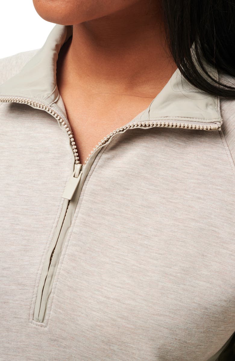 TravisMathew Delightful Half Zip Pullover, Alternate, color, Heather Taupe