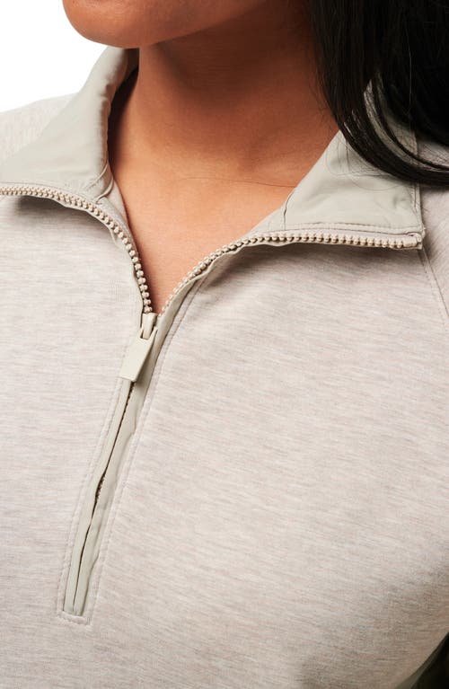 Travismathew Delightful Half Zip Pullover In Heather Taupe