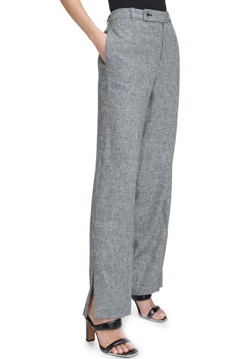 Mini Windowpane Wide Leg Pants, Alternate, color, BLACK/ WHITE