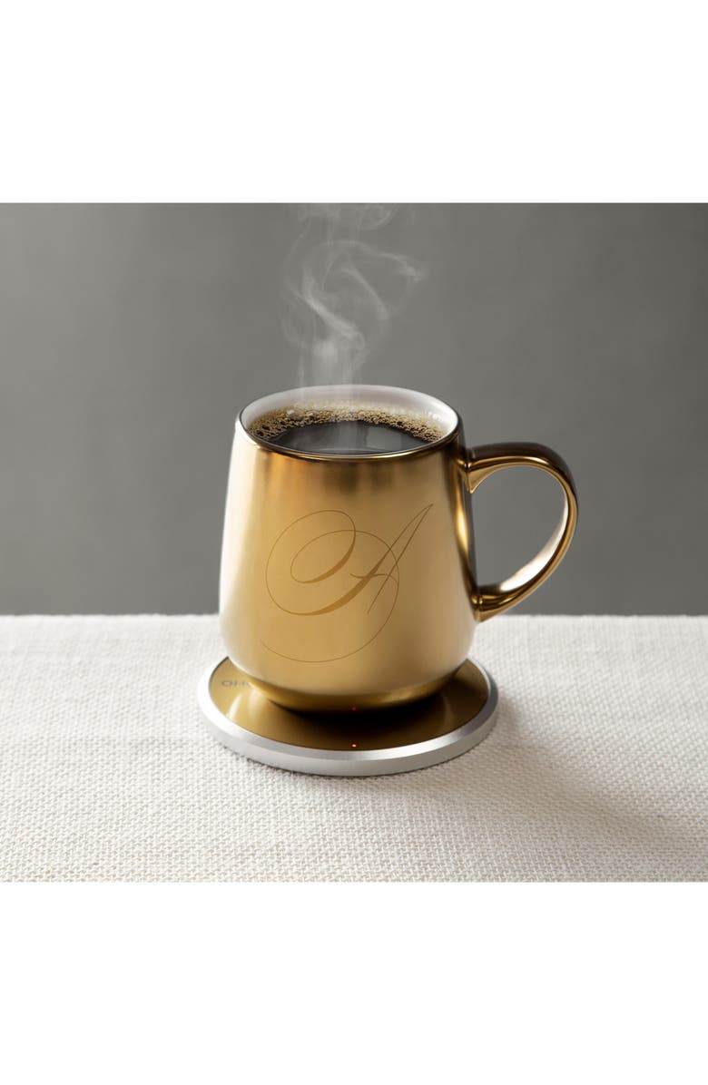 OHOM Ui Monogram Golden Mug & Warmer Set, Alternate, color,