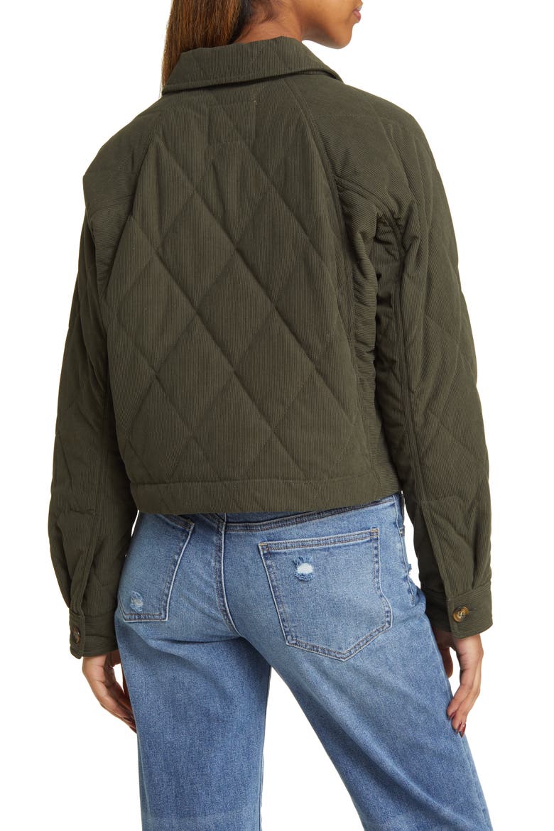 Quilted Corduroy Jacket, Alternate, color, DARK OLIVE