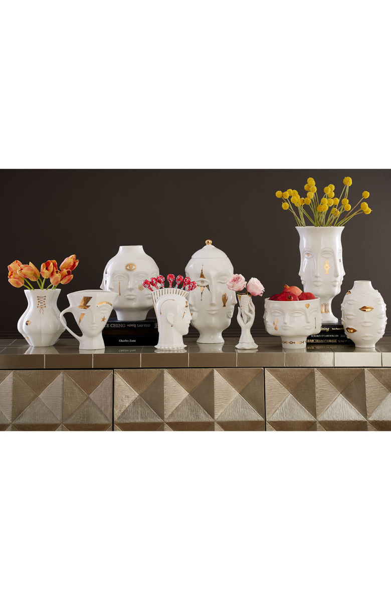 Jonathan Adler Gilded Dora Maar Vase, Alternate, color, White / Gold