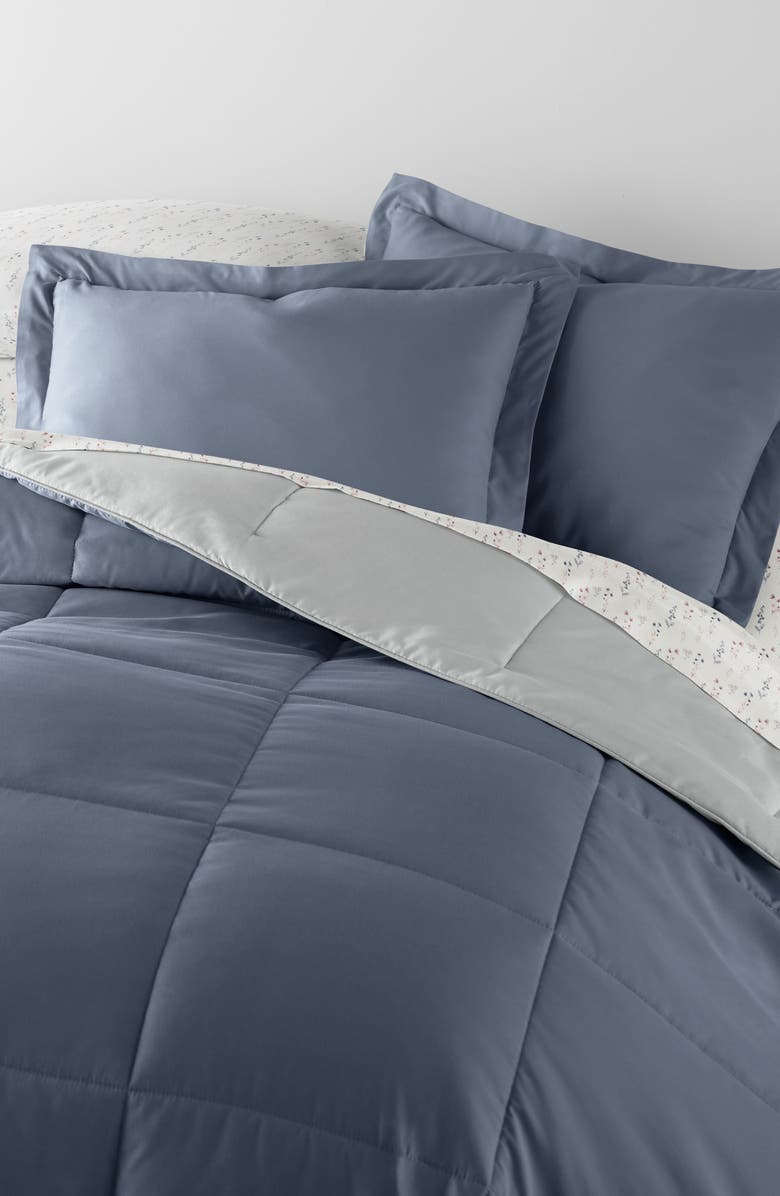 HOMESPUN 7-Piece Assorted Reversible Comforter Set, Alternate, color, Stone / Light Gray