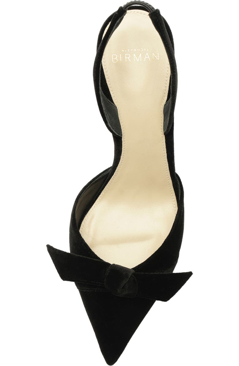 Alexandre Birman Clarita Bow Pointed Toe Slingback Sandal, Alternate, color, Black