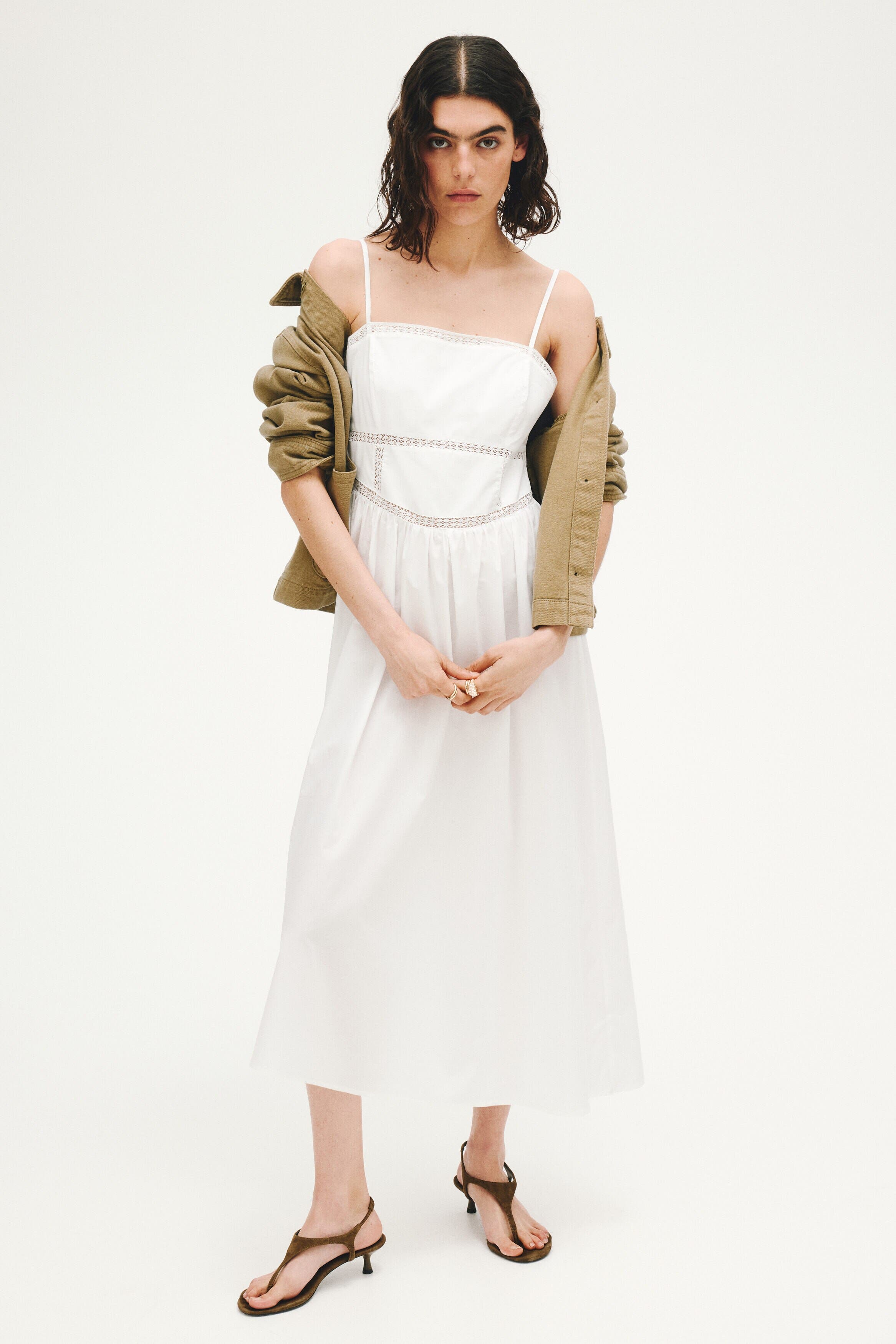 Cotton dress with tie-top shoulder straps - image 2