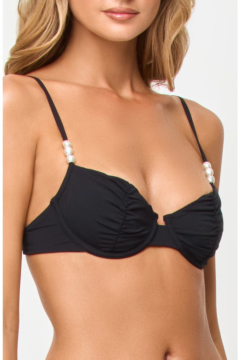 Dame Underwire Bikini Top, Alternate, color, BLACK
