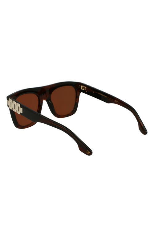 Victoria Beckham Chain Pouch 52mm Modified Rectangular Sunglasses In Brown