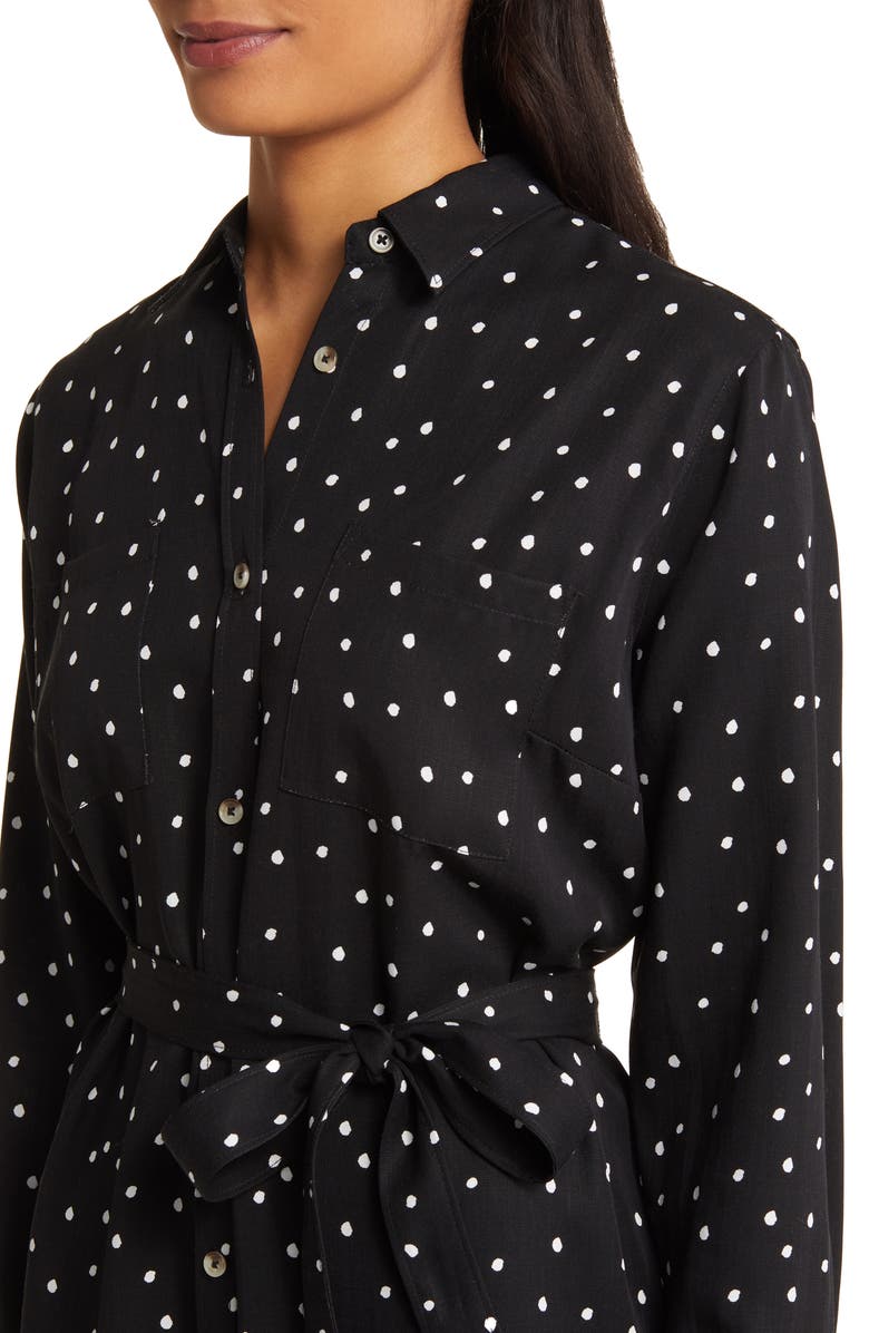 Hatley Polka Dot Long Sleeve Shirtdress, Alternate, color,