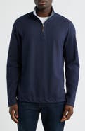 Johnston & Murphy Icon Reversible Cotton Blend Quarter Zip Pullover