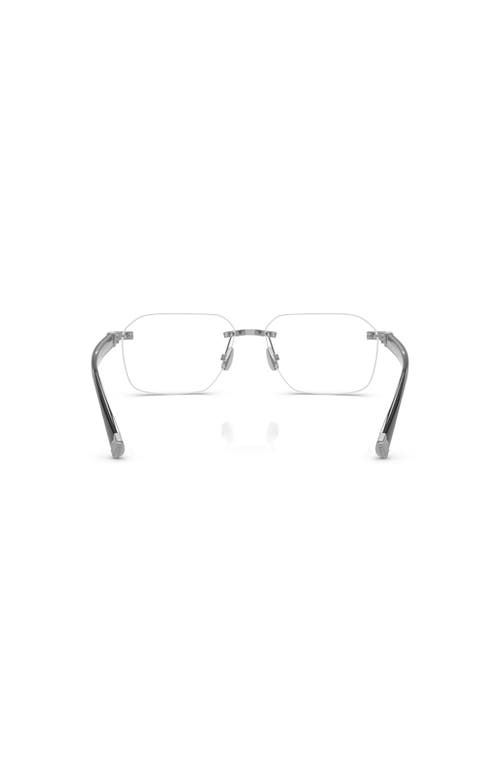 Brunello Cucinelli 57mm Rectangle Optical Glasses In Metallic