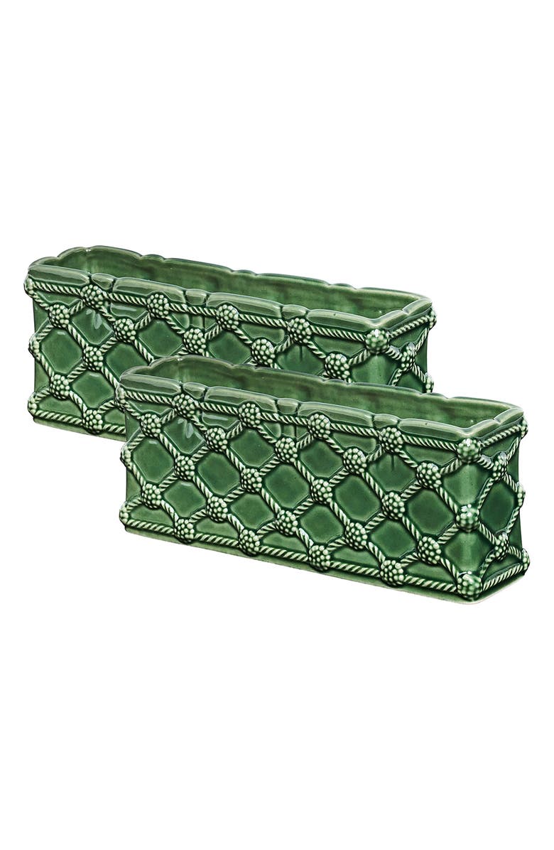 Juliska Set of 2 Berry & Thread Petite Rectangular Parterre, Main, color, Basil