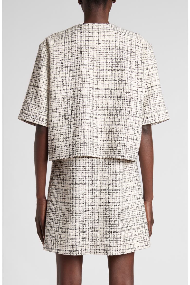 Square Cotton Blend Tweed Jacket, Alternate, color, VANILLA