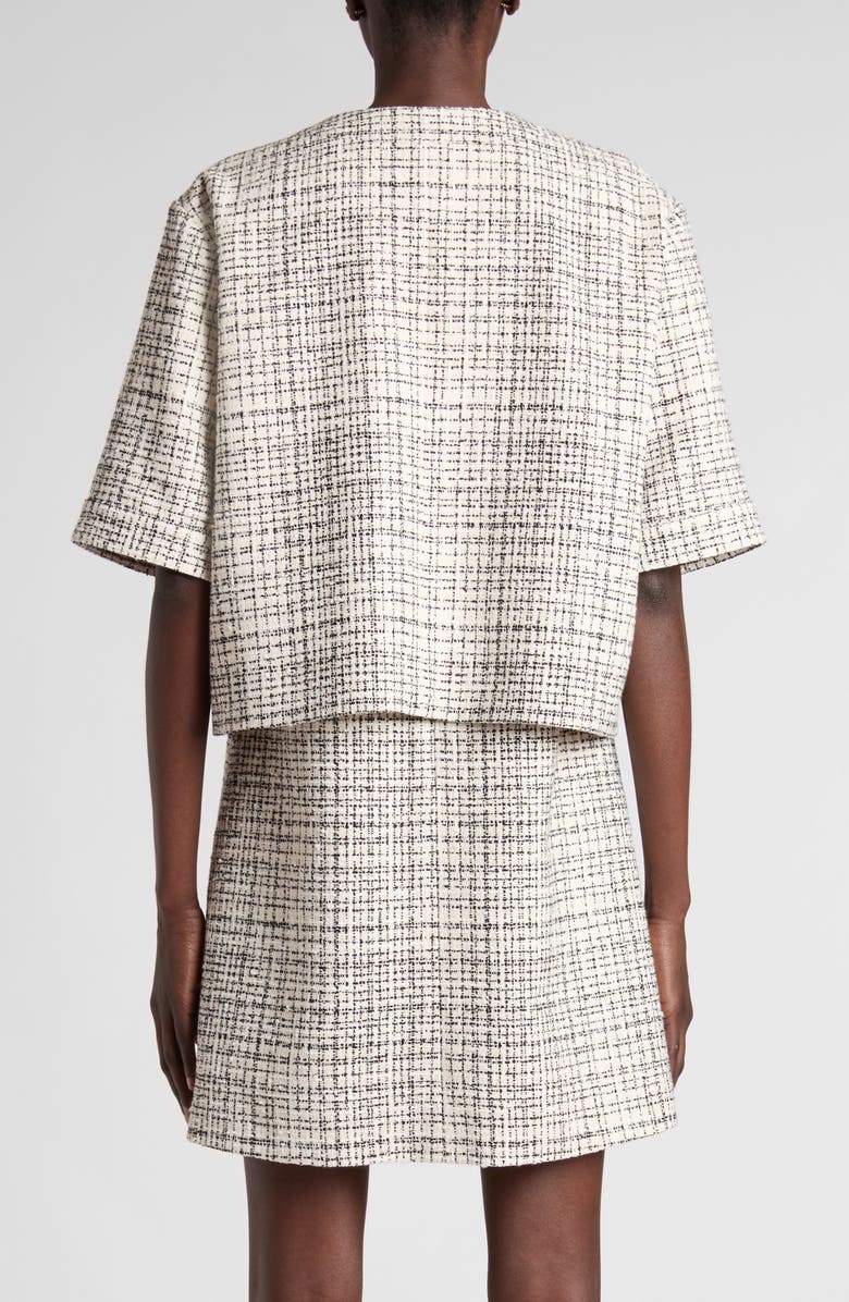 Valentino Garavani Square Cotton Blend Tweed Jacket, Alternate, color, Vanilla
