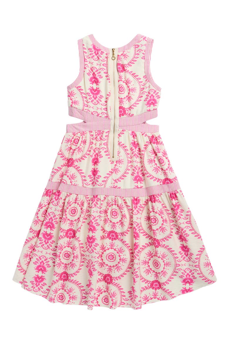 Kids' Floral Side Cutout High Low Dress, Alternate, color, PINK