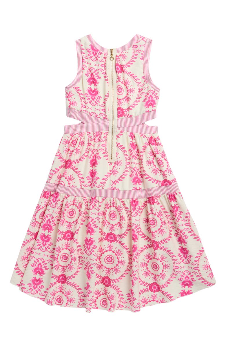 Truly Me Kids' Floral Side Cutout High Low Dress, Alternate, color, Pink