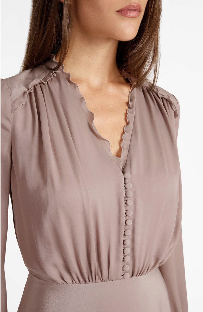 Santorelli Amal Silk Long Sleeve Fit and Flare Midi Dress, Alternate, color, Dusty Mauve