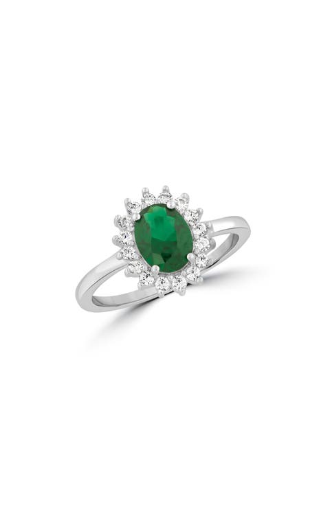Oval Cubic Zirconia Halo Ring
