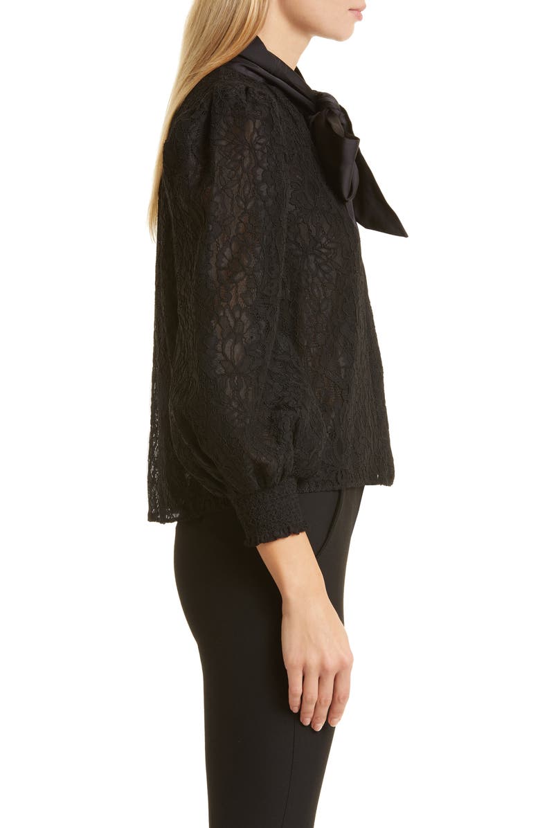 Alice + Olivia Brentley Tie Neck Lace Blouse, Alternate, color,