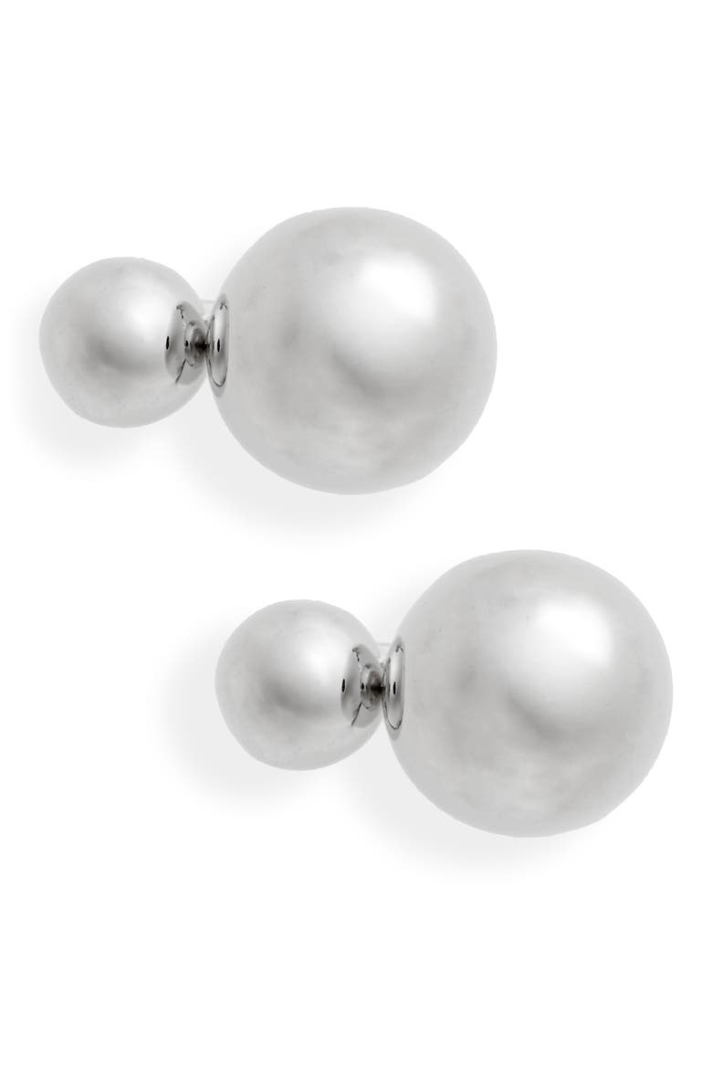 front/back bauble studs, Main, color, SILVER