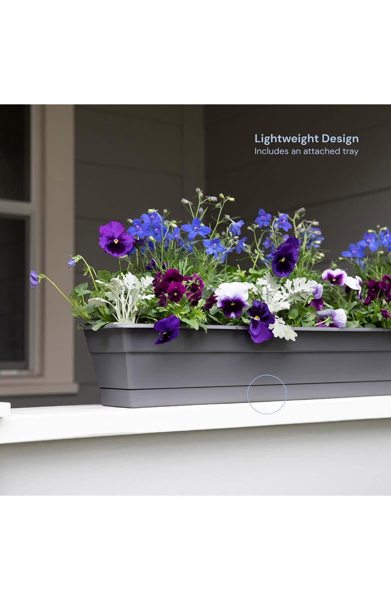 Bloem 24 Inch Dura Cotta Window Box Planter, Charcoal, Alternate, color, Gray