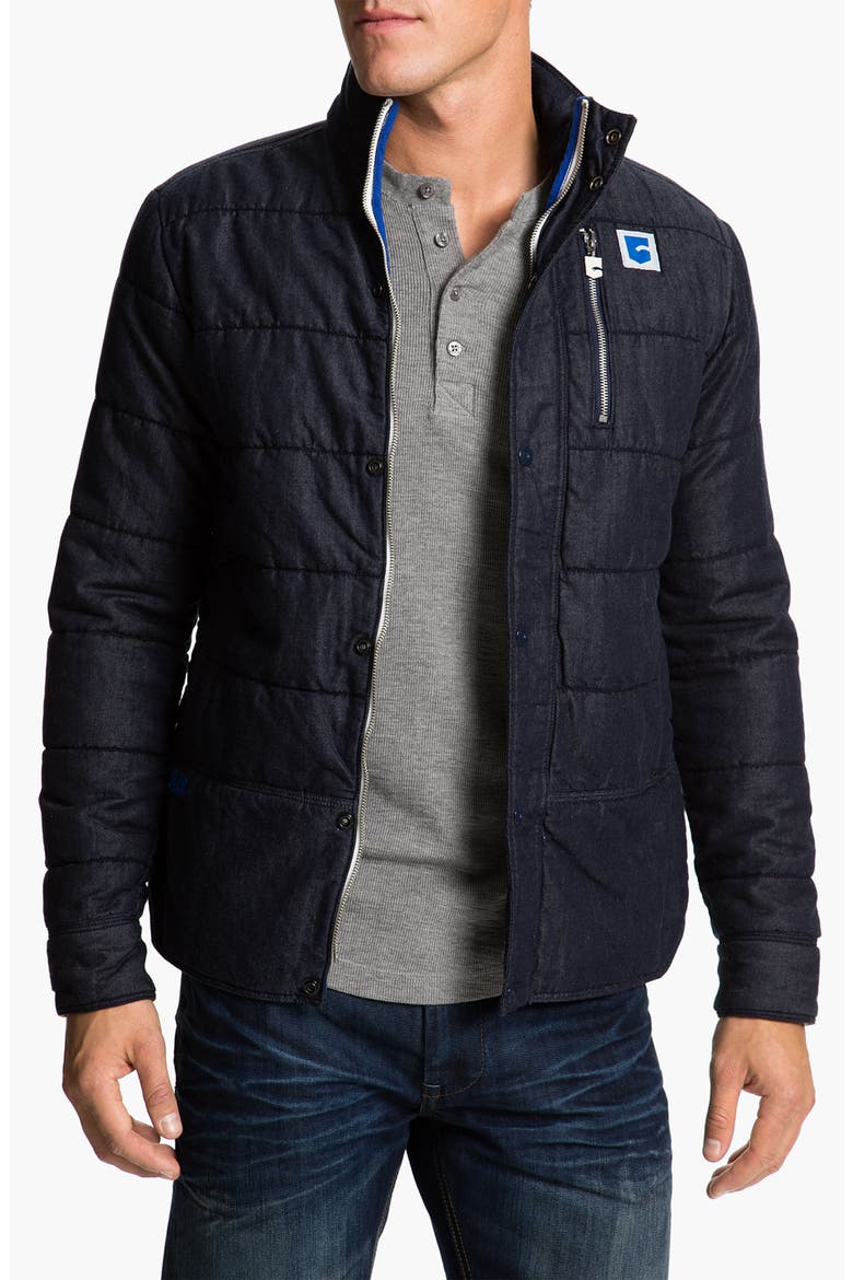 'Park' Quilted Jacket, Main, color, RAW/ BLUE
