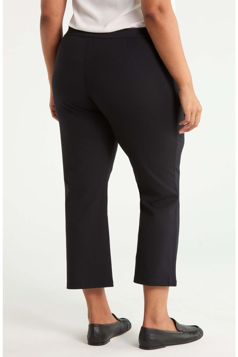 High Waist Ankle Kick Flare Ponte Pants, Alternate, color, BLACK