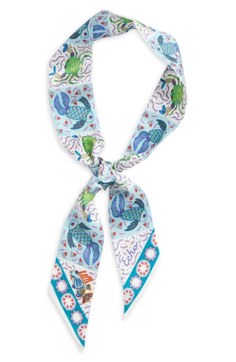 Crabby Silk Ribbon Scarf